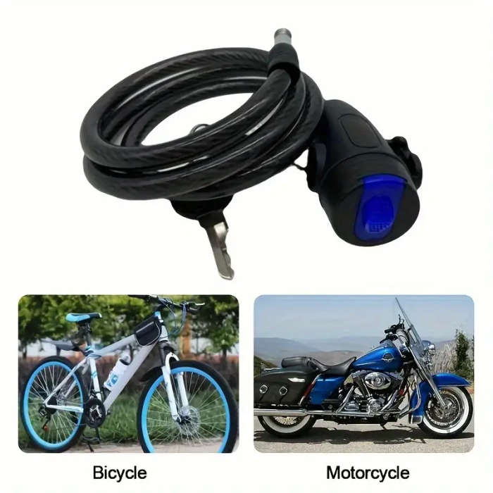 Heavy Duty Stainless Steel Cable Lock - Bicycle And Motorcycle Anti-Theft Security