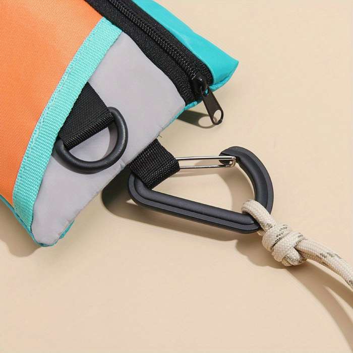 1pc Nylon Coin Purses with Vibrant Orange Teal Gray Design Fashion Mini Cartoon Card Holde