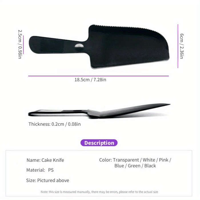 1pc Premium Plastic Cake Knife Ideal for Baking Fondant Pastry Cookie Cutting Pizza Slici