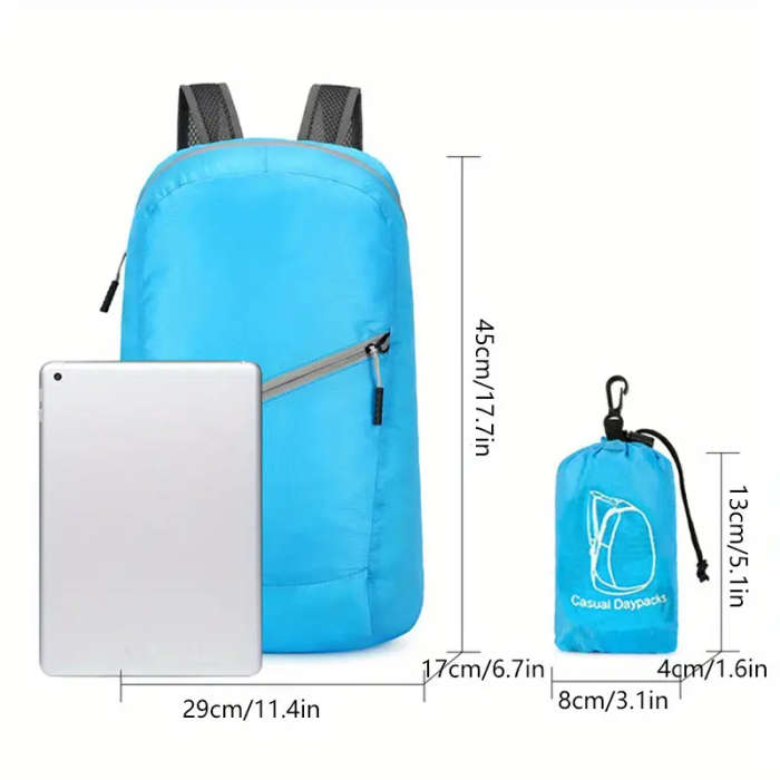 1pc Outdoor 20L lightweight backpack hiking bag folding ultra-light folding female travel sports bac