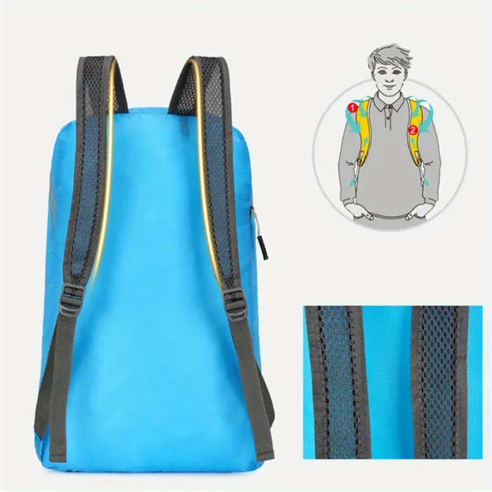 1pc Outdoor 20L lightweight backpack hiking bag folding ultra-light folding female travel sports bac