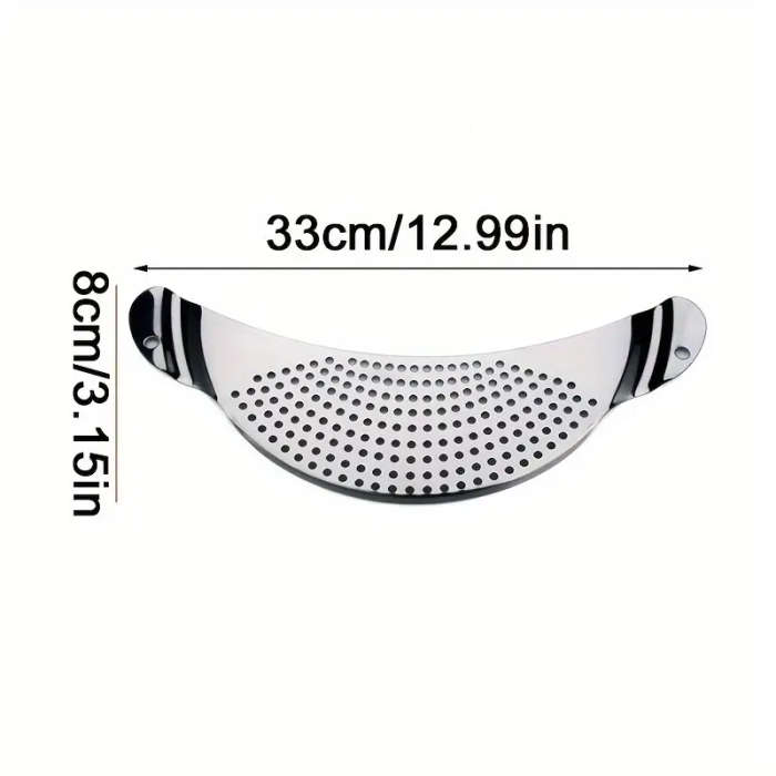 1pc Kitchen Stainless Steel Pot Strainer Hand Held Pot Drainer Fruit Washing Filter
