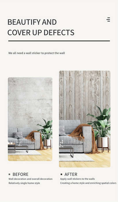 1PC Wall StickersWood Grain 145cmX500cm