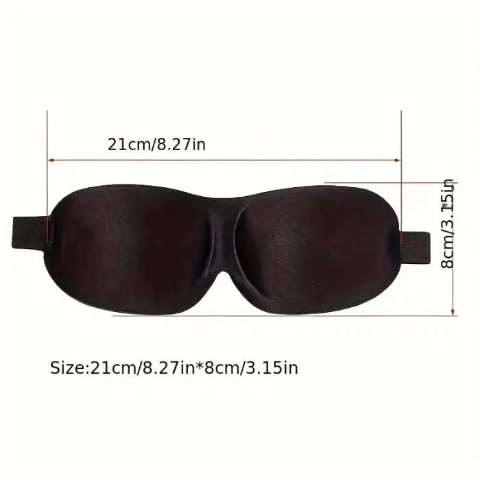 1pc Ultra-Comfort Contoured Sleep Mask 100% Light Blocking Ultra-Soft Skin-Friendly Adjustable Strap