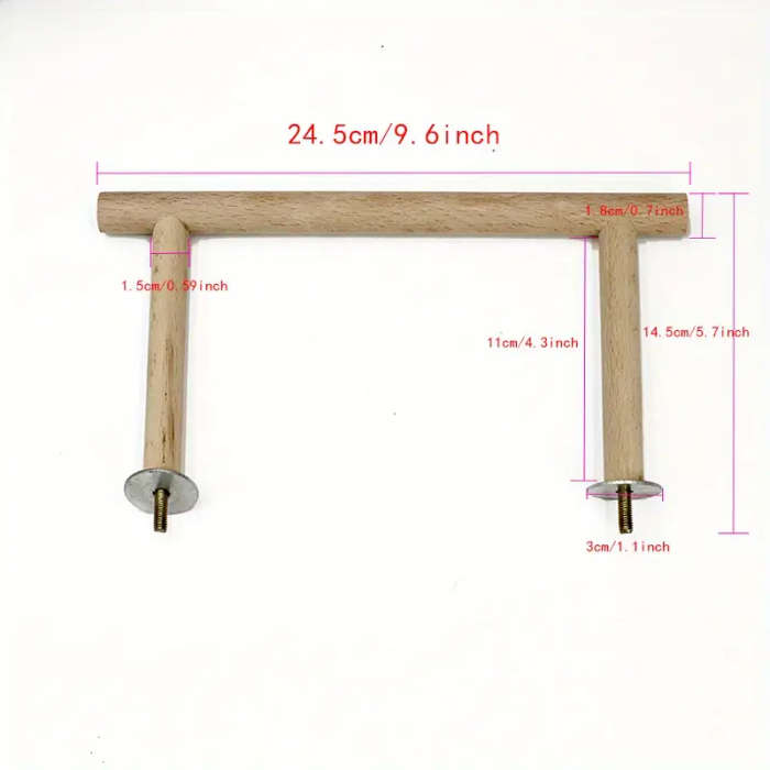 Solid Wood Bird Perch Stand