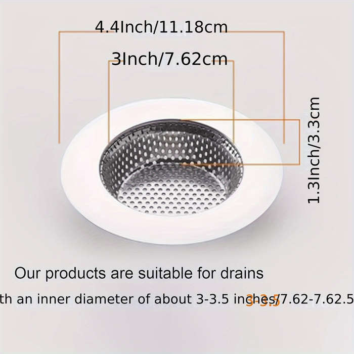 1pc 304 Stainless Steel Kitchen Sink Strainer with Lid Durable Vegetable Washing Drain Prote