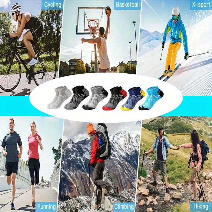 6 Pairs Mixed Colors One Size High Elastic Socks
