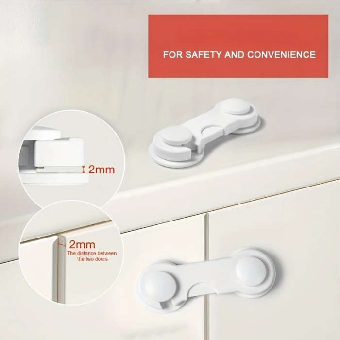 5Pcs Premium Adjustable Plastic Cabinet Safety Drawer Locks Secure Anti Pinch Door Locks For Home Im