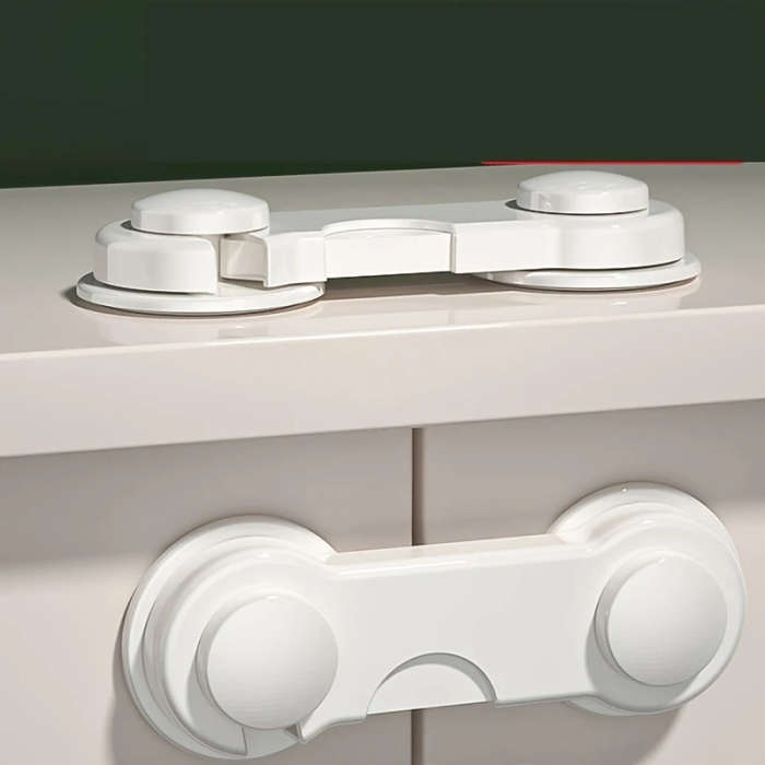 5Pcs Premium Adjustable Plastic Cabinet Safety Drawer Locks Secure Anti Pinch Door Locks For Home Im