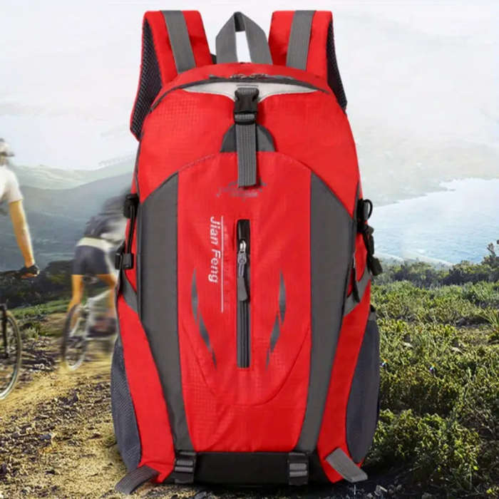 1pc 40L Large-Capacity Leisure Travel Backpack Water-Resistant Oxford Fabric Ideal for Hiking Outdoo
