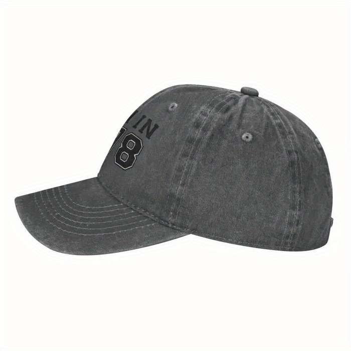 1pc Vintage Born in 50.24meter Baseball Cap Adjustable Dad Hat for Outdoor Activities Sun Prote