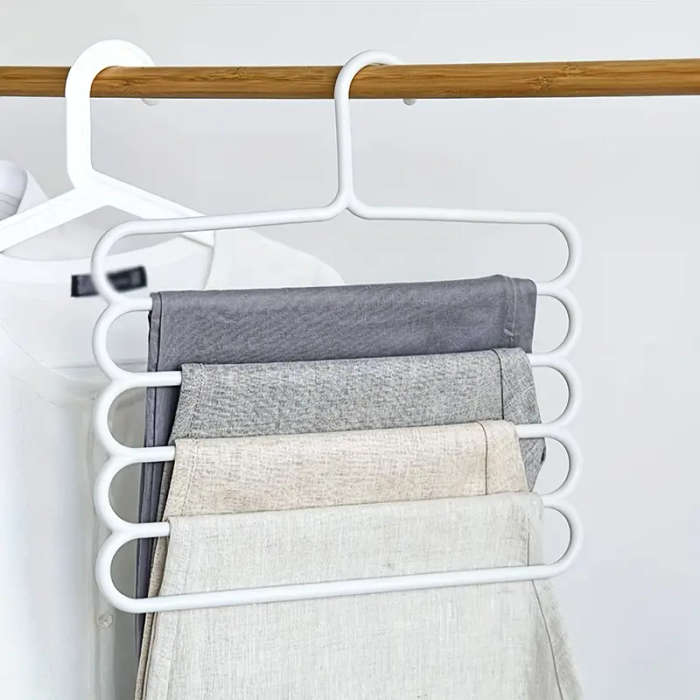 Space-Saving Multi-Layer Pants Rack Anti-Slip Adjustable Design for Clothes