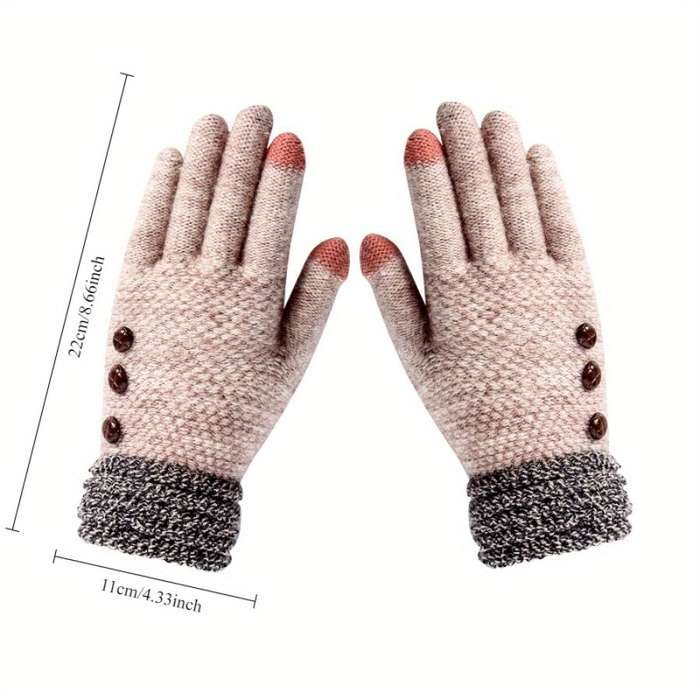1 Pair Navy Blue Warm Gloves