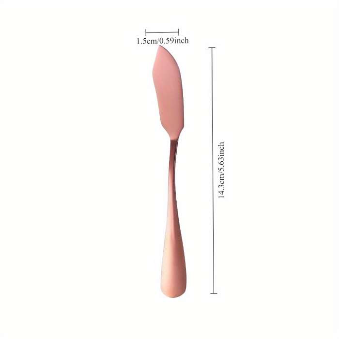 1pc Luxury Stainless Steel Butter Knife Elegant Silver Cheese Spreader Durable Jam Knife for