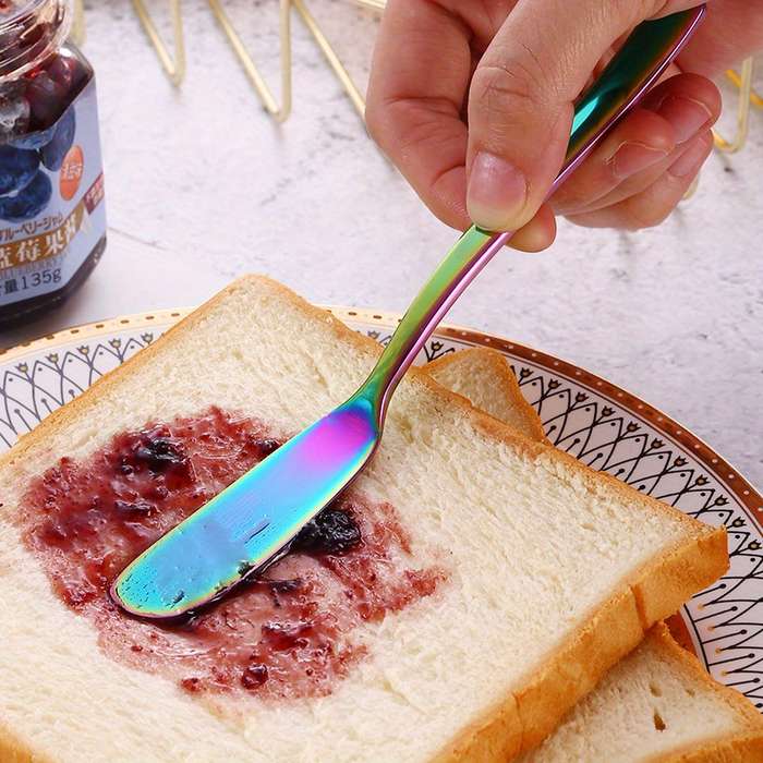 1pc Luxury Stainless Steel Butter Knife Elegant Silver Cheese Spreader Durable Jam Knife for