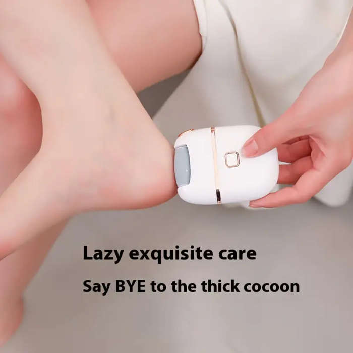 1pc USB Rechargeable Electric Foot File Portable Easy-to-Use with 3 Interchangeable Heads for Smooth