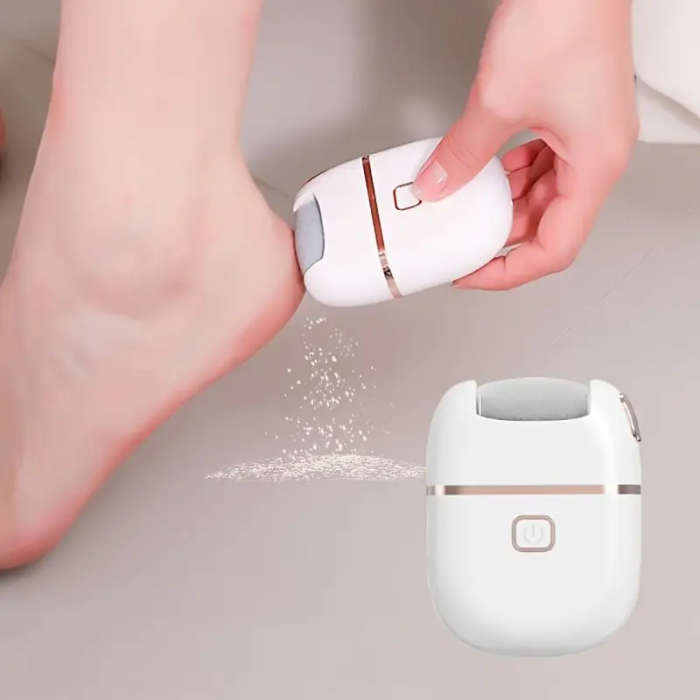 1pc USB Rechargeable Electric Foot File Portable Easy-to-Use with 3 Interchangeable Heads for Smooth
