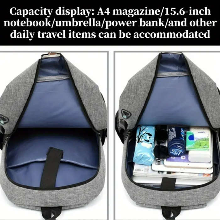 3pcs Backpack Set with Laptop Compartment Stylish Solid Color Large Capacity Waterproof Stain Resist