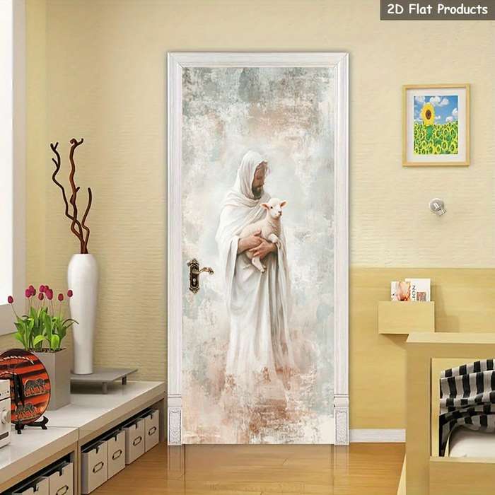 1pc 76.96x199.9cm Jesus Christian Themed Stickers