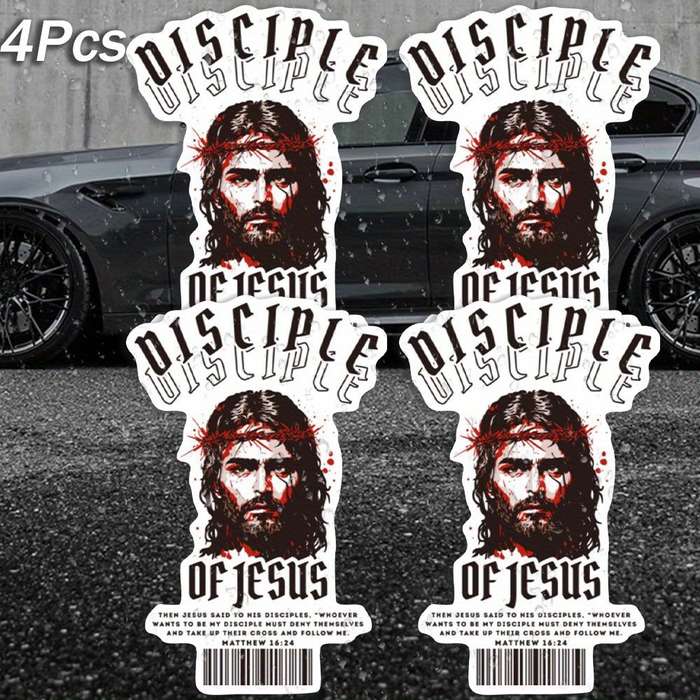 4Pcs Jesus Christian Themed Stickers