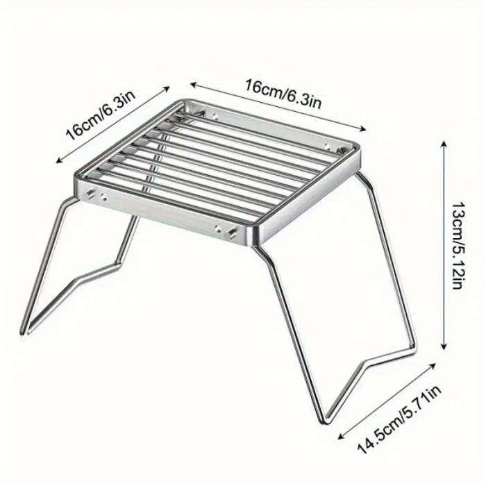 1pc Collapsible Stainless Steel Grill Lightweight Camping BBQ for Gas Stove