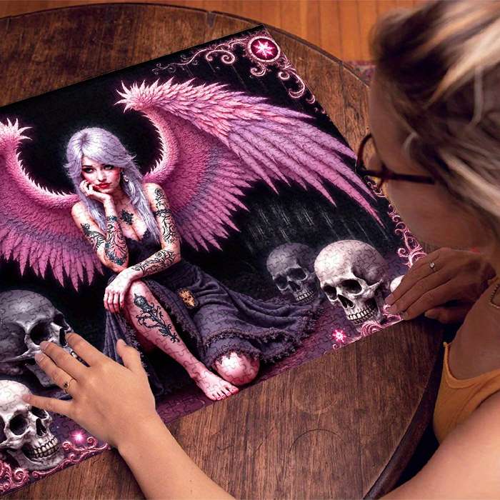 1000pcs Pink Angel Jigsaw Puzzle Large Scratch-Resistant High Quality DIY Brain