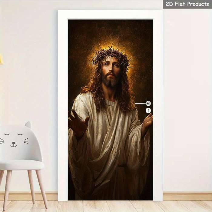 1pc 76.96x199.9cm Jesus Christian Themed Stickers