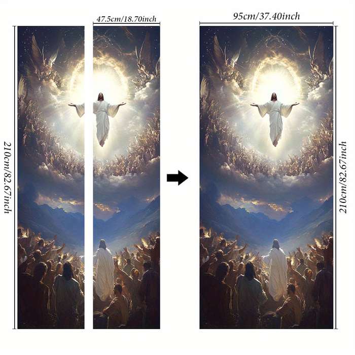 1pc 76.96x199.9cm Jesus Christian Themed Stickers