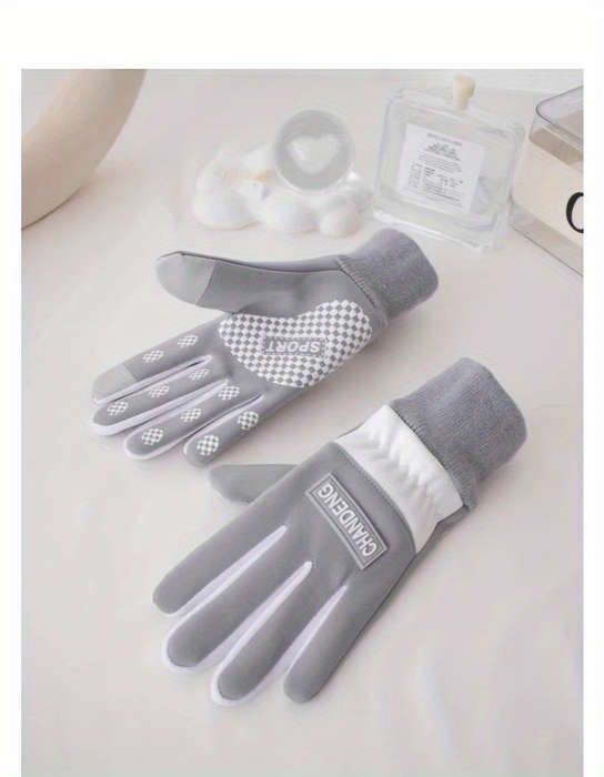 1 Pair Pink Recommended For 7 To 15 Years Old Warm Gloves