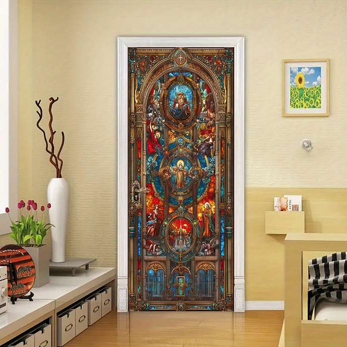 1pc 76.96x199.9cm Jesus Christian Themed Stickers