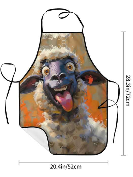 1pc Farm Animals Cows Donkeys Sheep Apron Chef Male Female Patterned