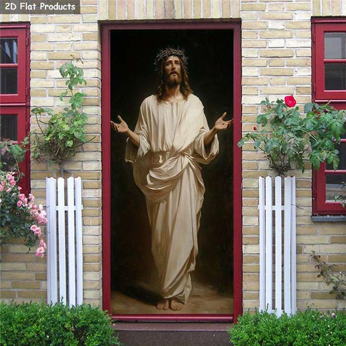 1pc 76.96x199.9cm Jesus Christian Themed Stickers