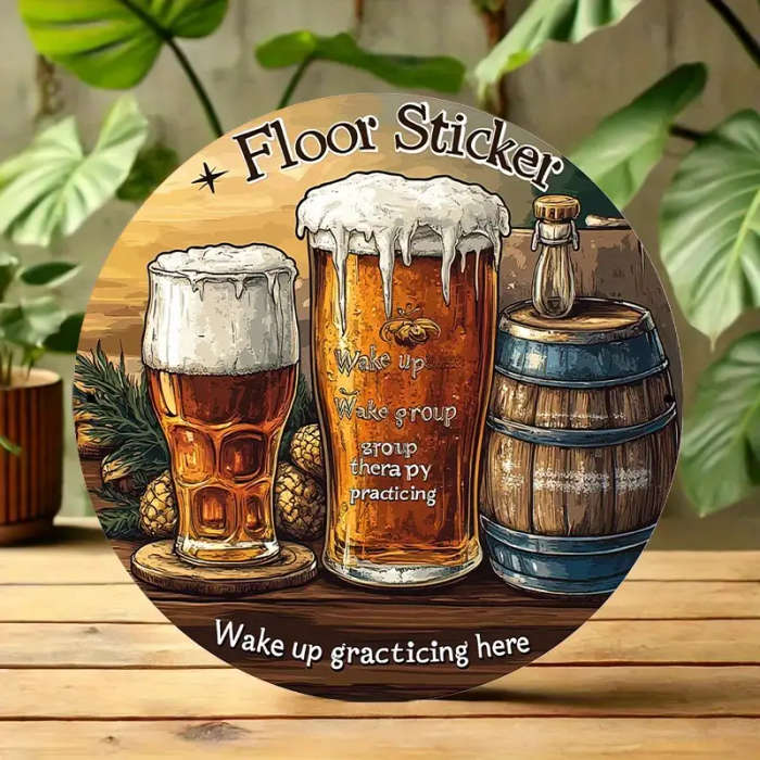 1pc Classic Aluminum Decorative Sign Plaque Skar Group Therapy Practice Beer and Wine Glasses Design