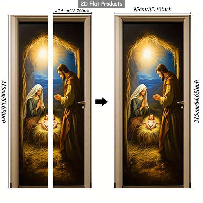 1pc 76.96x199.9cm Jesus Christian Themed Stickers
