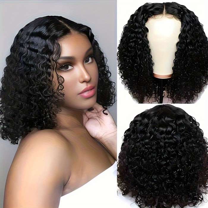 1Pc Black 35.56cm Fashion Design Wig