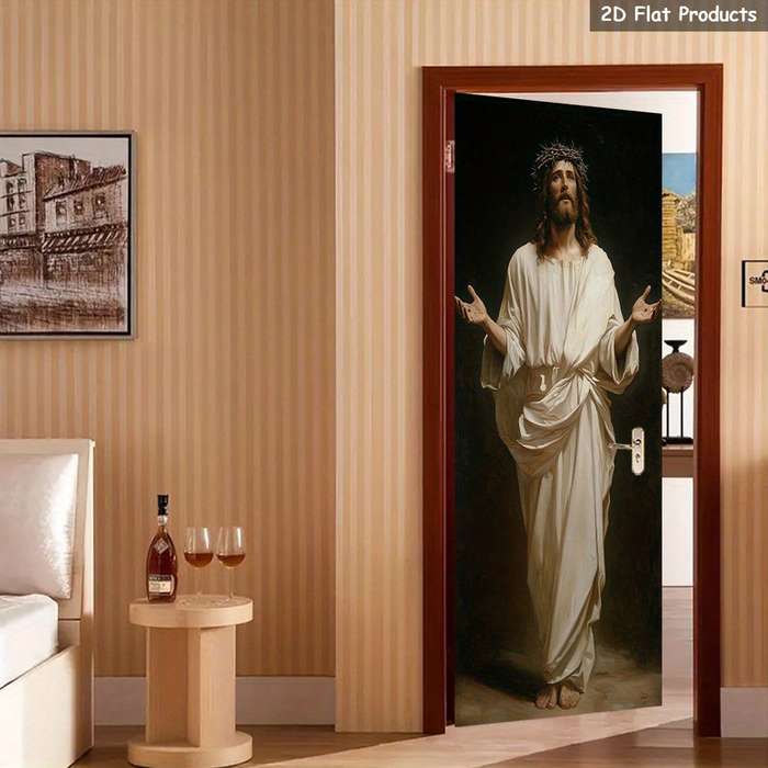 1pc 76.96x199.9cm Jesus Christian Themed Stickers