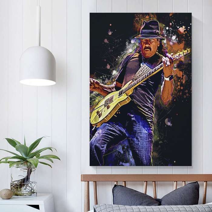 1pc  Unframed Canvas Poster Carlos Santana Guitar Art Poster Modern Satin Canvas Wall Decor