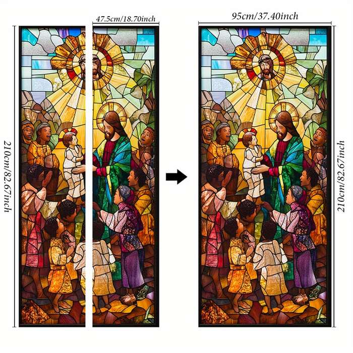 1pc 76.96x199.9cm Jesus Christian Themed Stickers