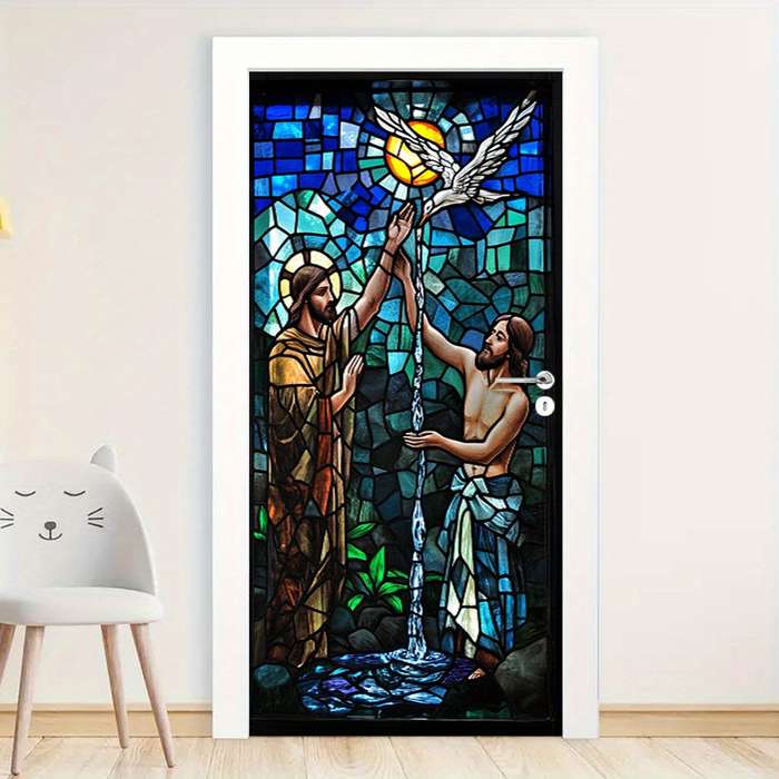 1pc 76.96x199.9cm Jesus Christian Themed Stickers