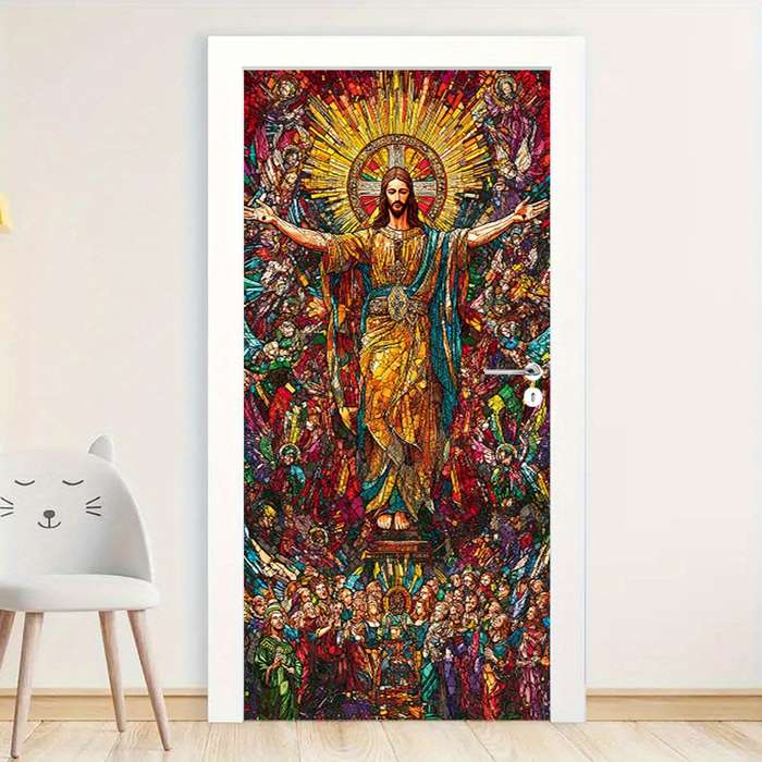 1pc 76.96x199.9cm Jesus Christian Themed Stickers