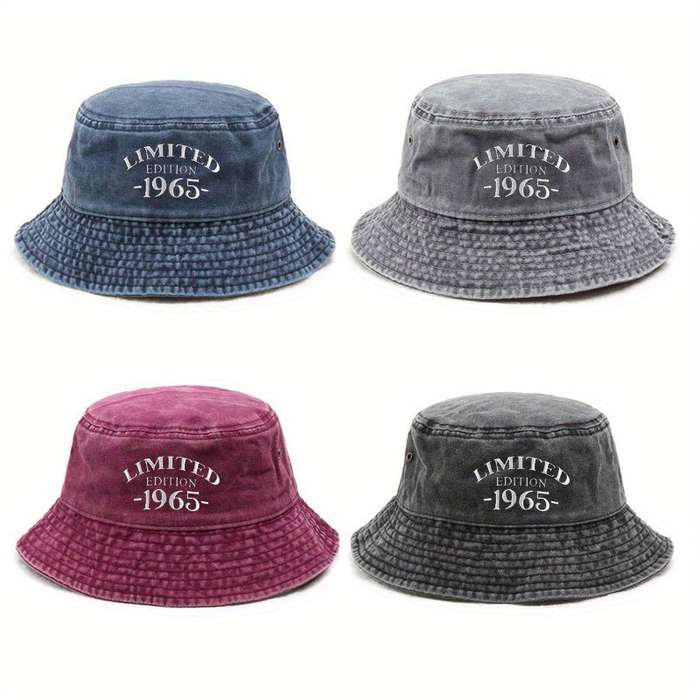1pc Wide-Brimmed Washed Denim Embroidered Fisherman Hat Breathable And Adjustable Unisex Sun Hat