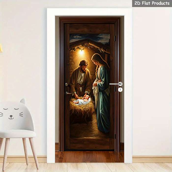 1pc 76.96x199.9cm Jesus Christian Themed Stickers