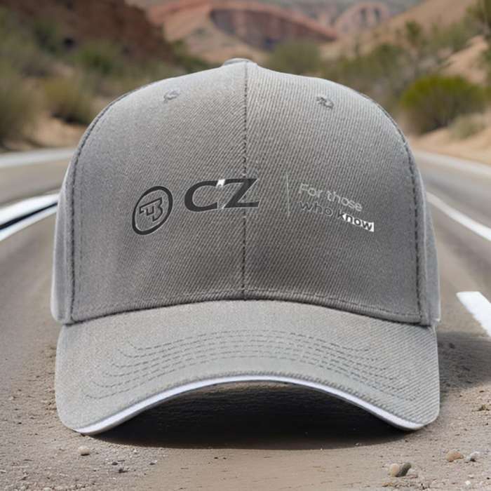 1pc Adjustable Sports Cap Black with CZ Logo Stylish and Comfortable Headwear for Running