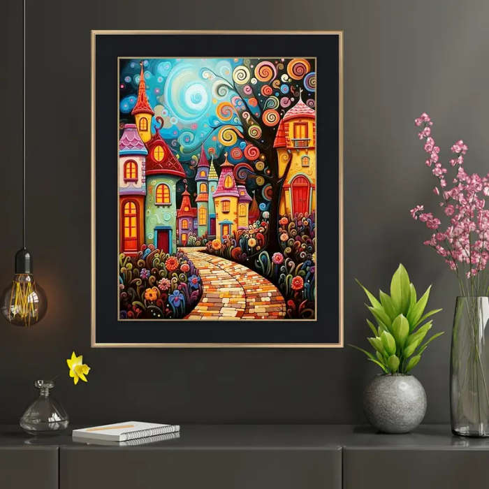 1pc Print Painting 2D Fairy Tale Castle Canvas Art Perfect Home Decor Choice 30.48x40.64cm Unframed