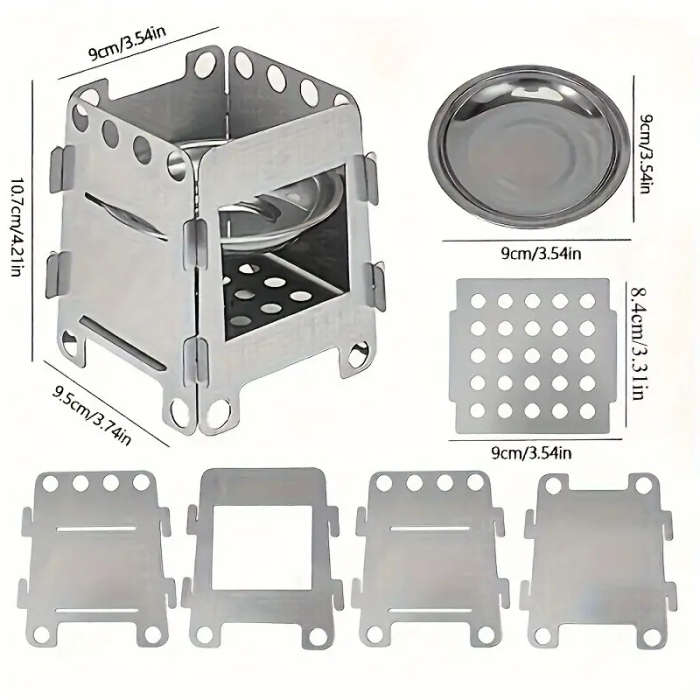 1pc Campfire Wood Stove Portable Backpack Stove Folding Lightweight Titanium Alcohol Stove Suitable