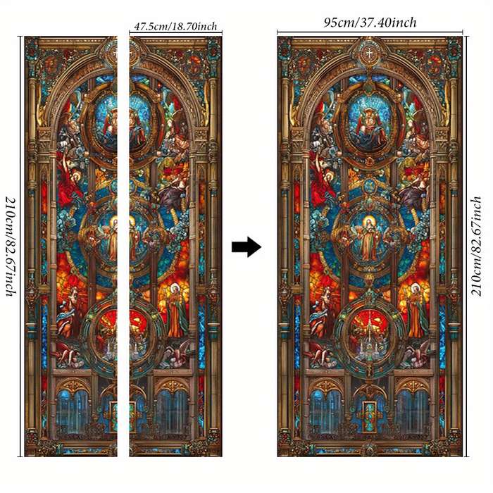 1pc 76.96x199.9cm Jesus Christian Themed Stickers