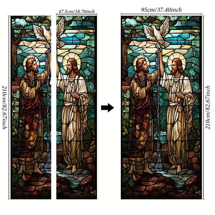 1pc 76.96x199.9cm Jesus Christian Themed Stickers