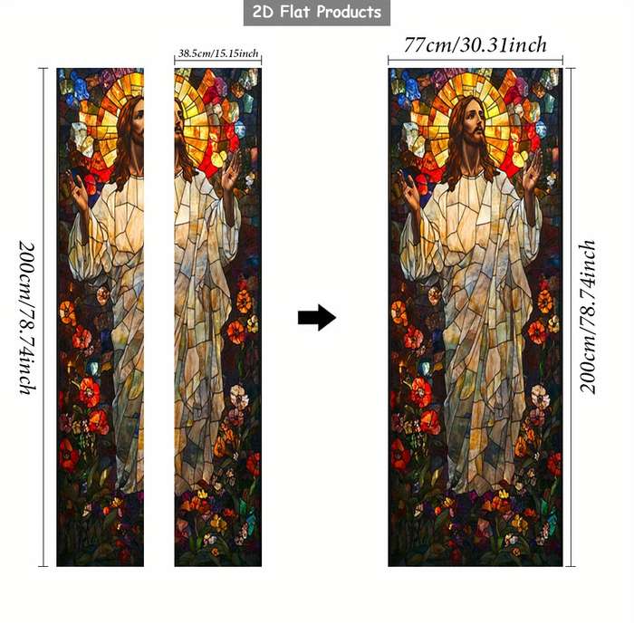 1pc 76.96x199.9cm Jesus Christian Themed Stickers