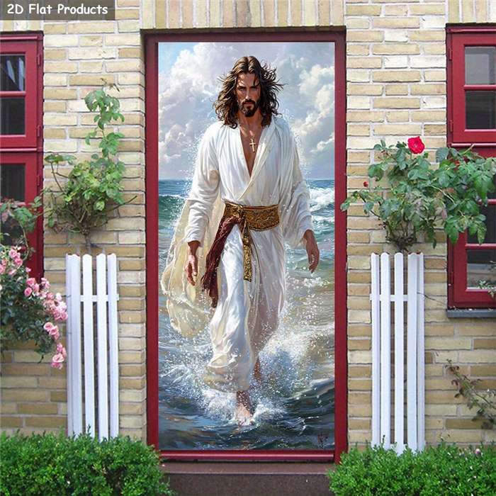 1pc 76.96x199.9cm Jesus Christian Themed Stickers