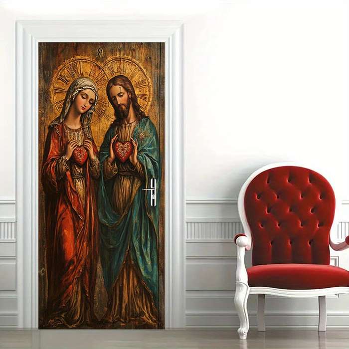 1pc 76.96x199.9cm Jesus Christian Themed Stickers